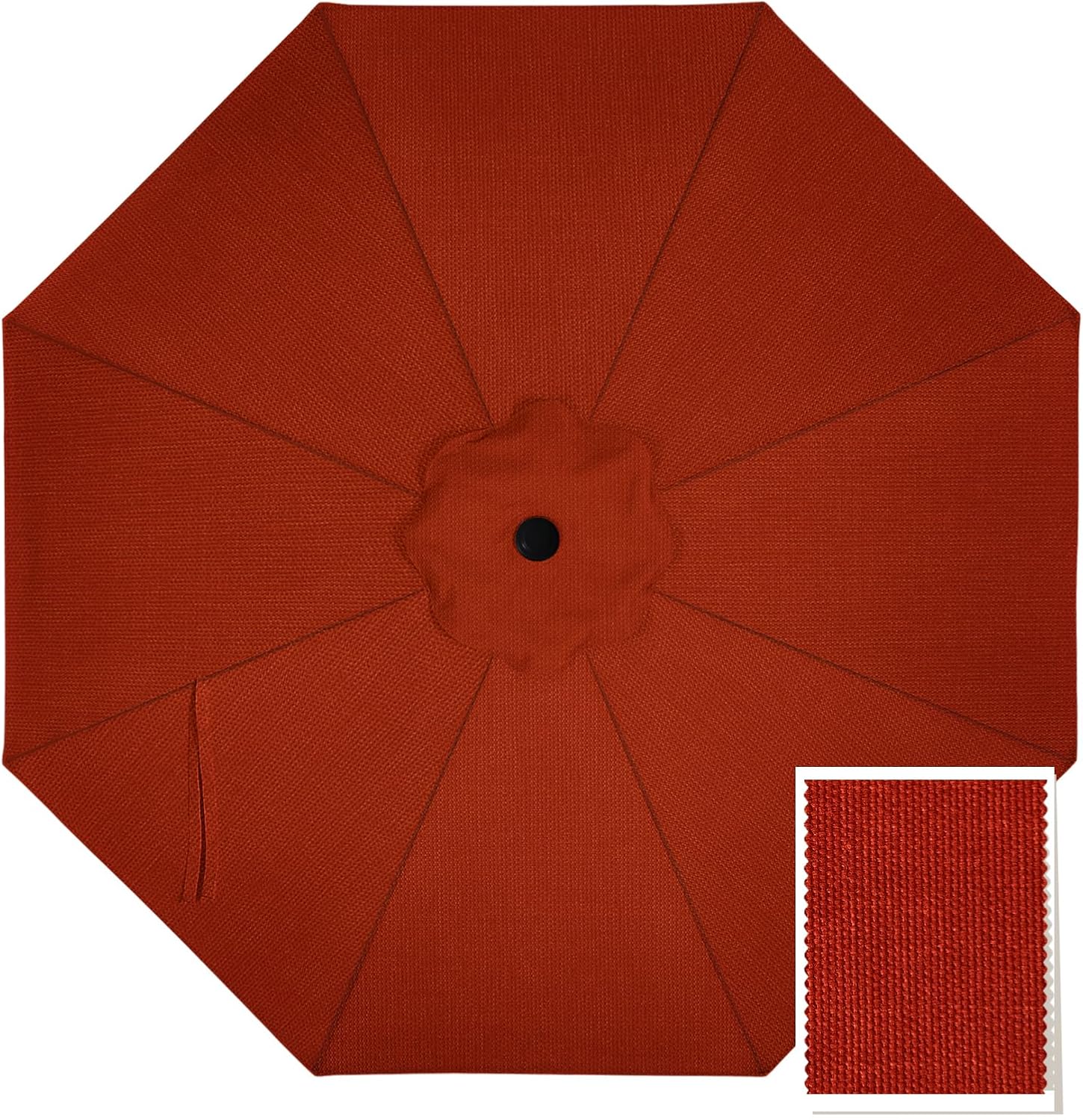 MASTERCANOPY 5-Year-Non-Fading Olefin 9FT Patio Umbrella Replacement Canopy-Orange Canopy Only