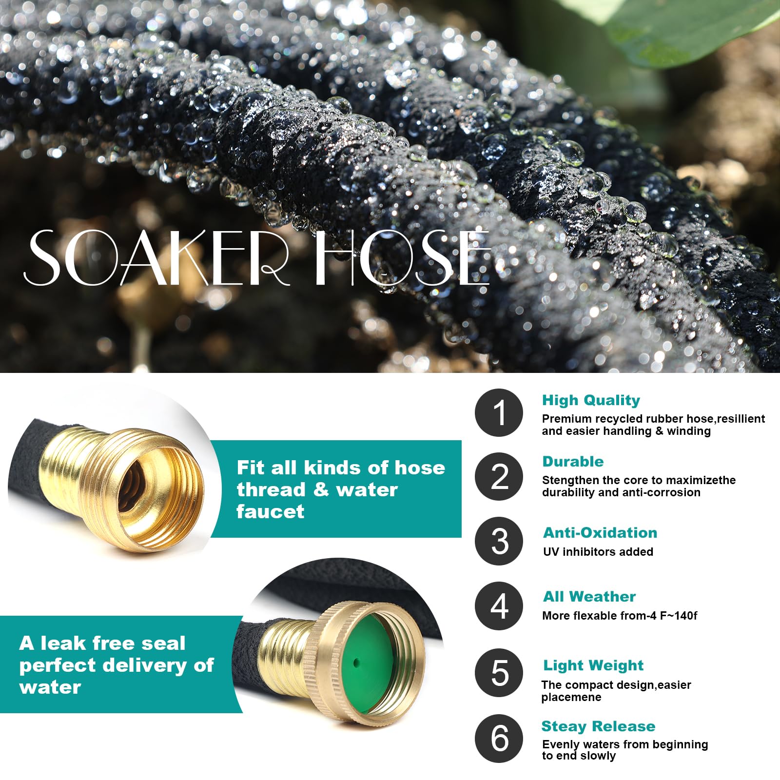 YANEYAN 150 FT Soaker Hose 1/2