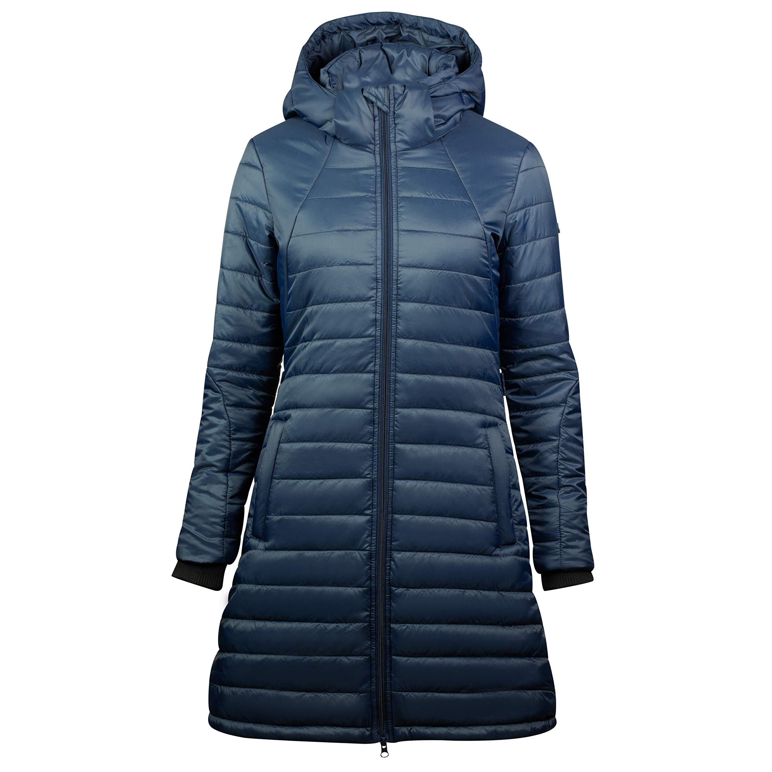 HORZE Damen Reitmantel Charlotte, Gesteppte Reitjacke Winter, wasserdicht, Blau, 40