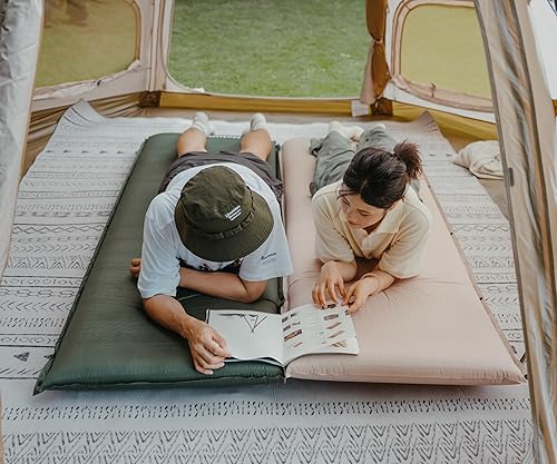 Miniatura 6 de Naturehike Colchoneta de dormir autoinflable de espuma ultra gruesa de 4 pulgadas, R9.5 con tela 75D, colchón de aire para las 4 estaciones para