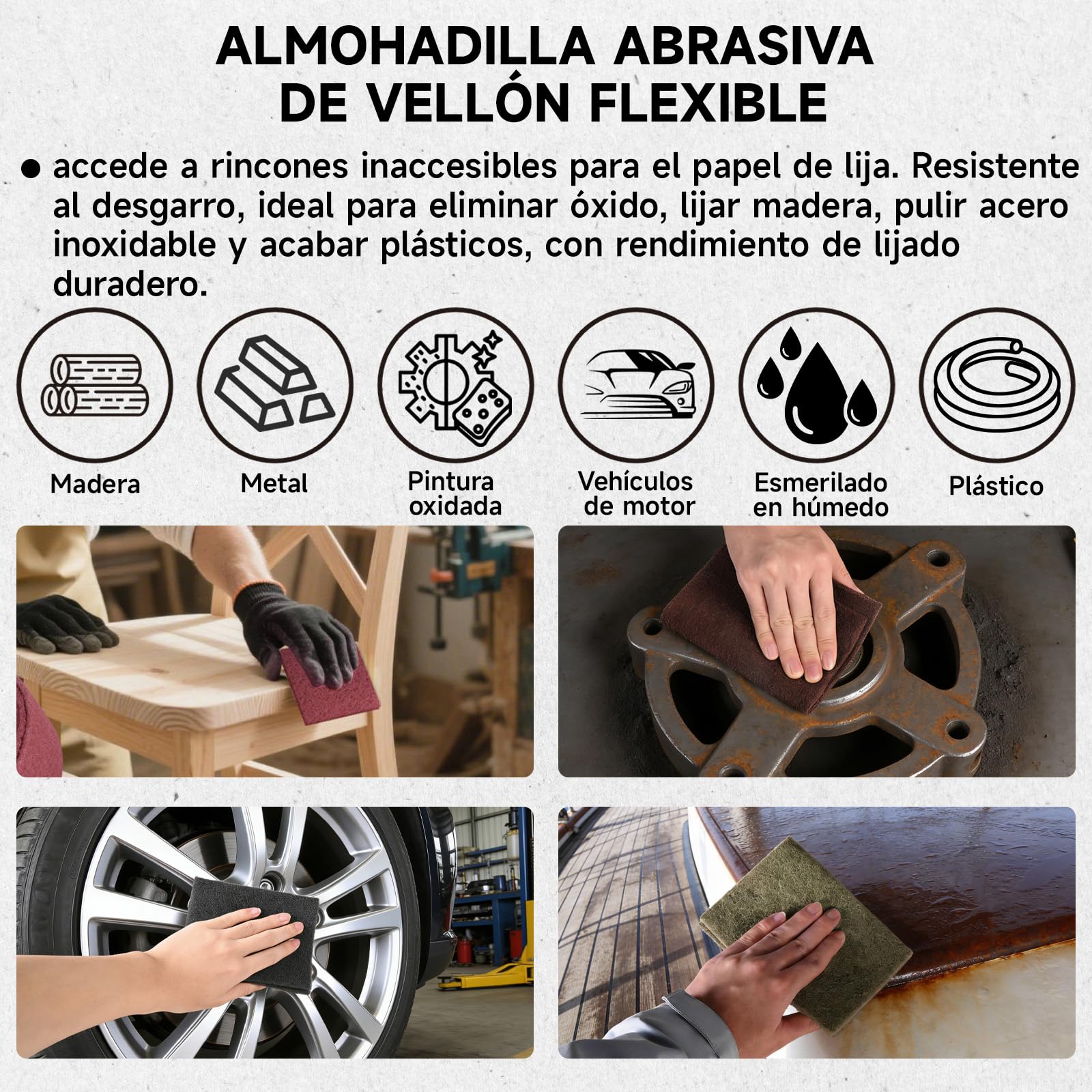 Esponja Abrasiva 5 m x 95 mm Rollo de hoja de lijado Grano 1000, de lijar Metal Madera Acero Inoxidable