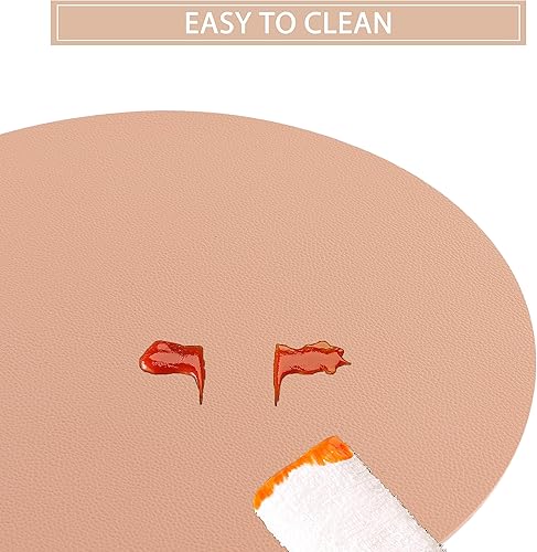 Miniatura 9 de Manteles individuales y posavasos lavables de cuero, impermeables, resistentes al calor, fáciles de limpiar, para mesa de comedor, mesa de cocina