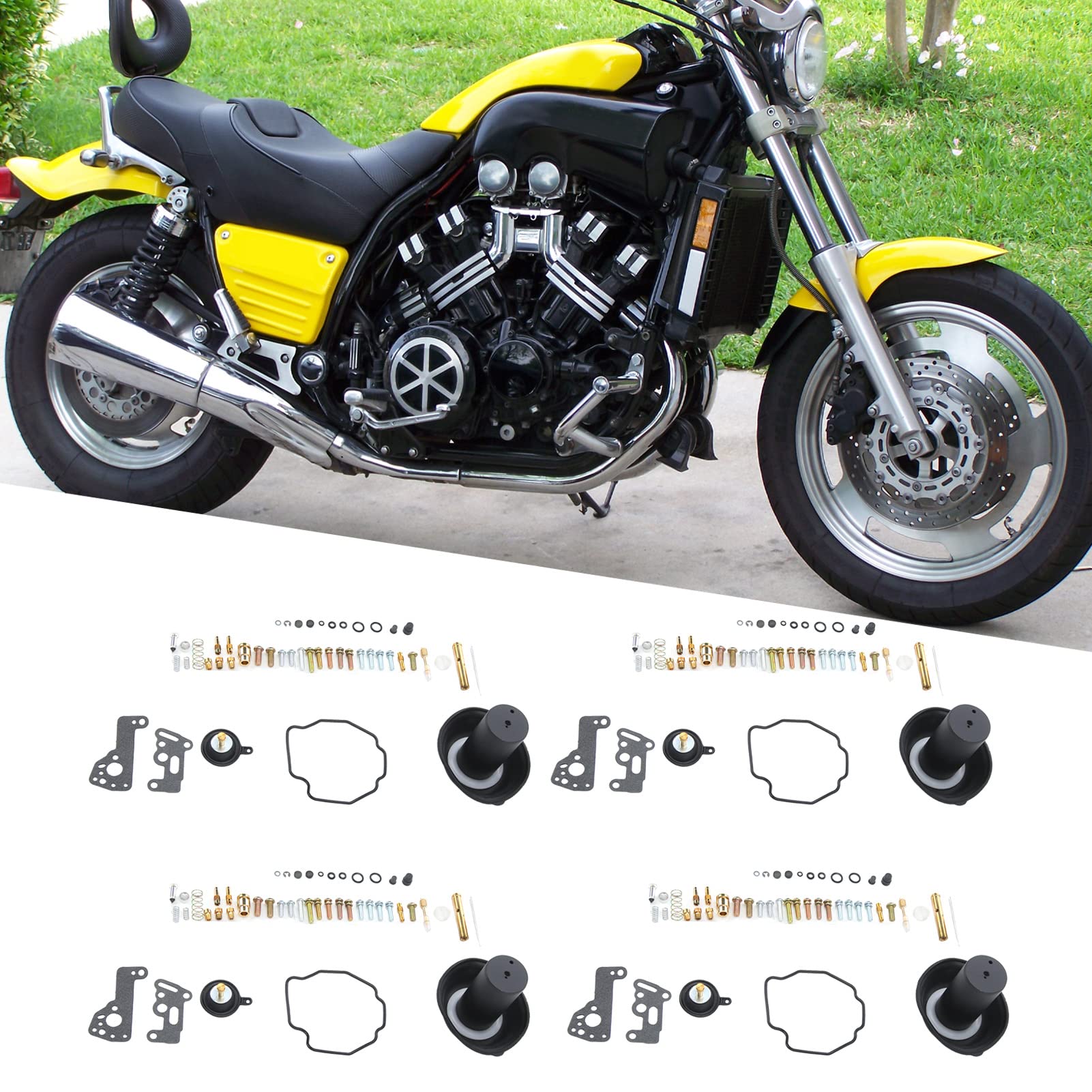 Kit de Reparación de Carburador de Motocicleta con Reemplazo de Diafragma de Válvula de Corte de Aire para VMAX 1200