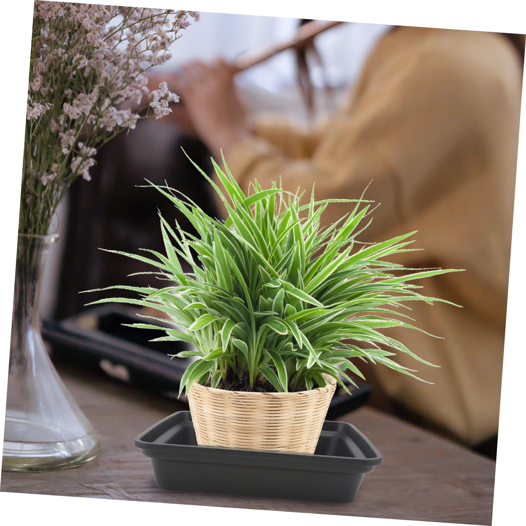 VICASKY 6Pcs European Square Flowerpot Trays Pot Bottom Saucers for Plants Succulents Prevents Leaks for Use