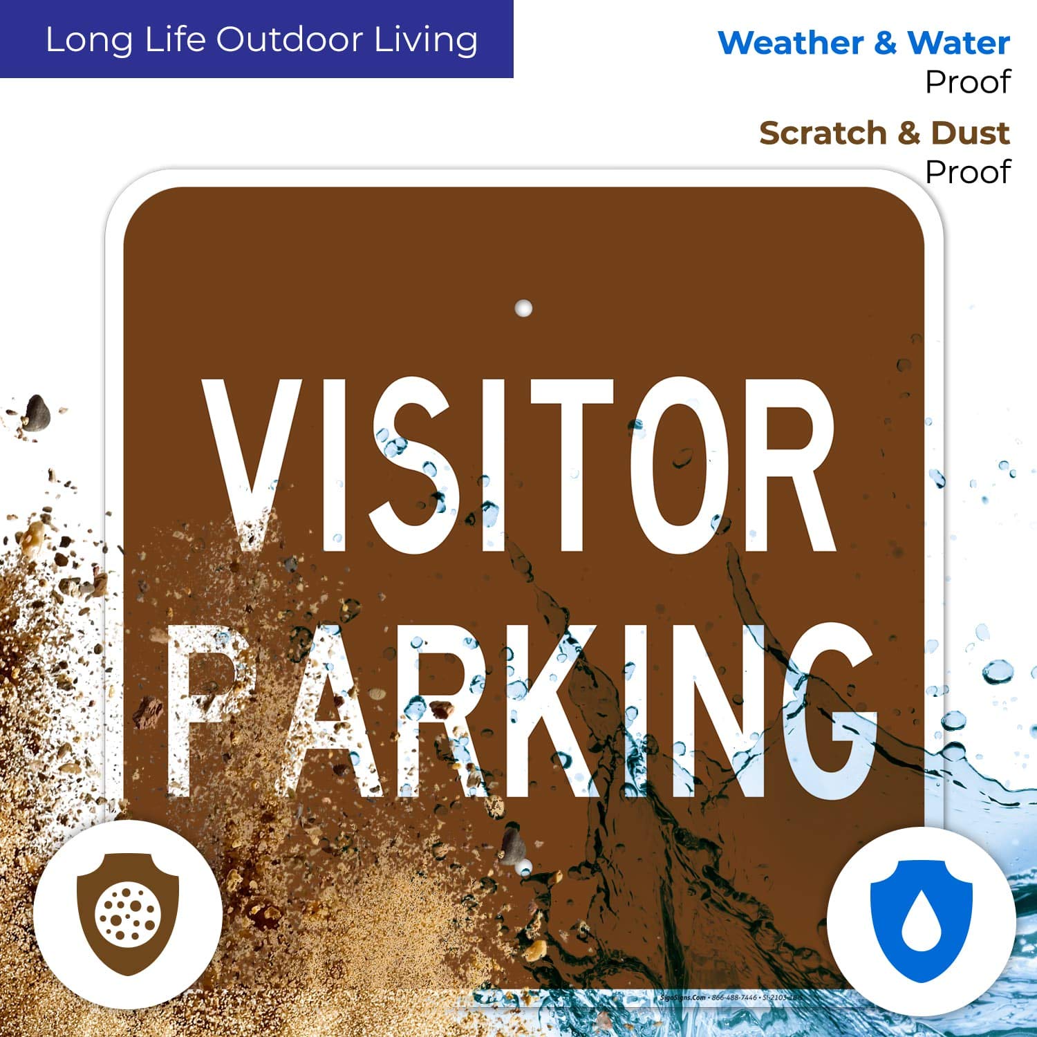 Visitor Parking Sign, 18x18 Inches, Rust Free .063 Aluminum, Fade Resistant, Easy Mounting, Indoor/Outdoor Use, Made in USA