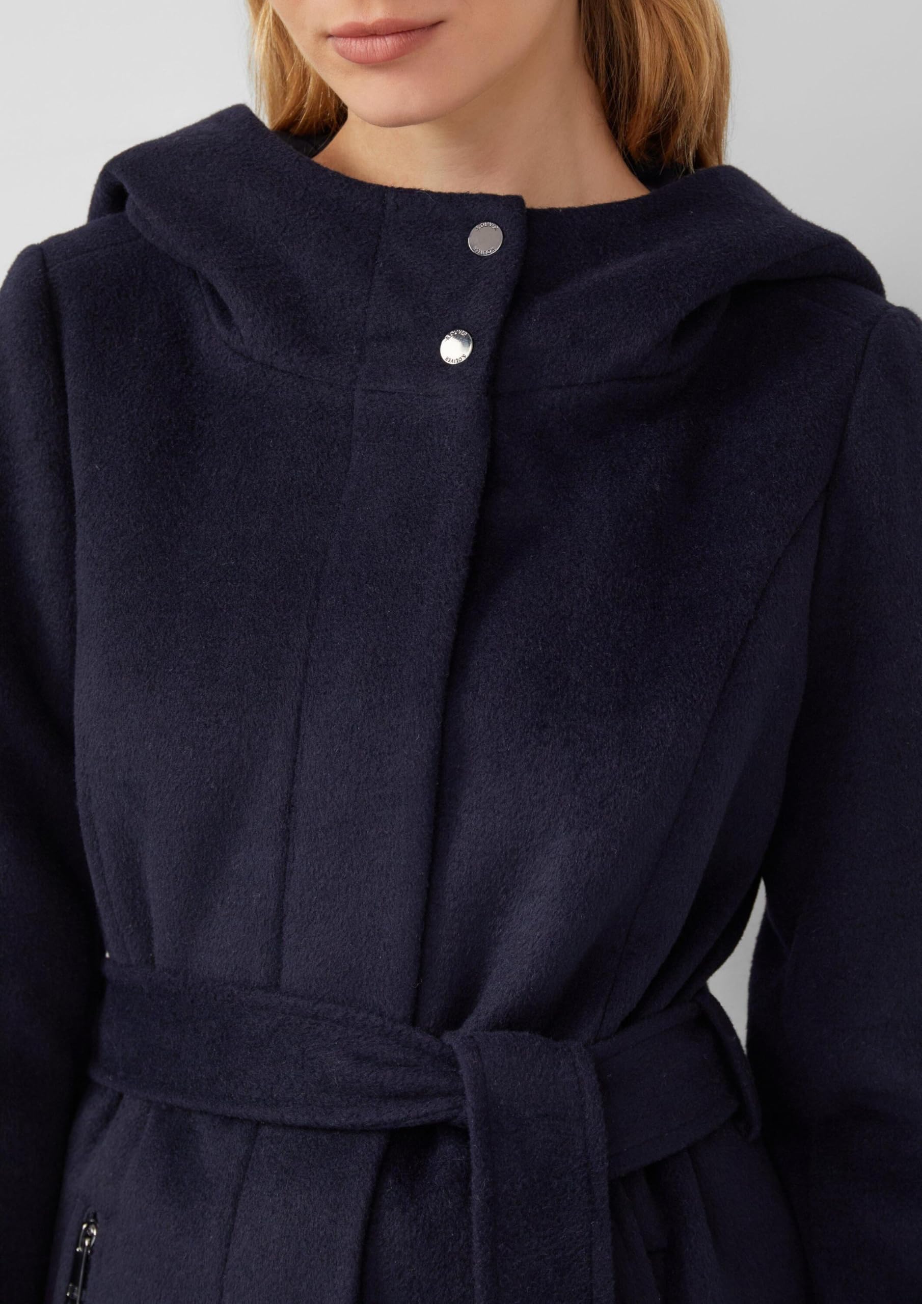 s.Oliver Wollmix-Mantel im Slim Fit mit Gürtel