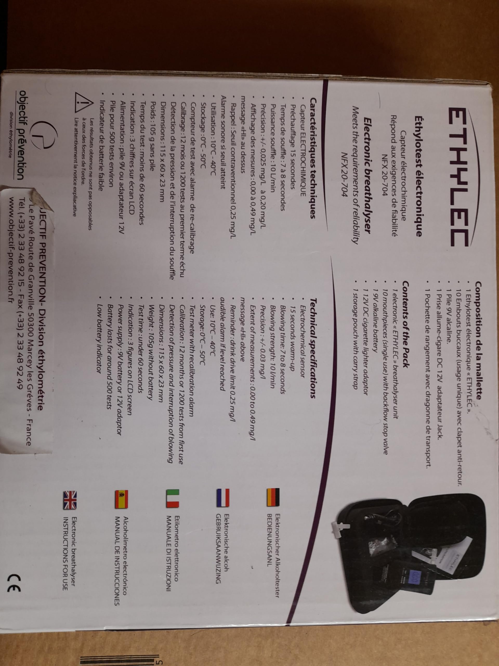 ETHYLEC Plus Ethylotest Electronique Version débridée