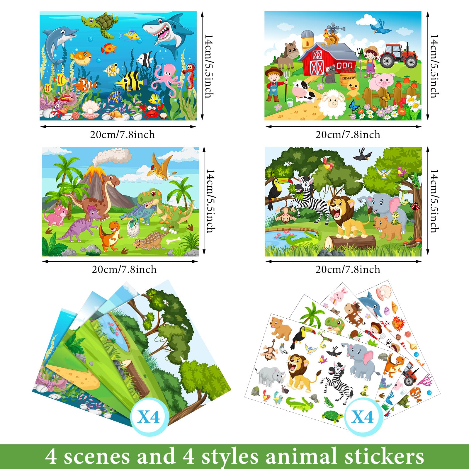 TownStix Farm Animal Stickers for Kids, 1.5 - 20 Sheets, 200 India