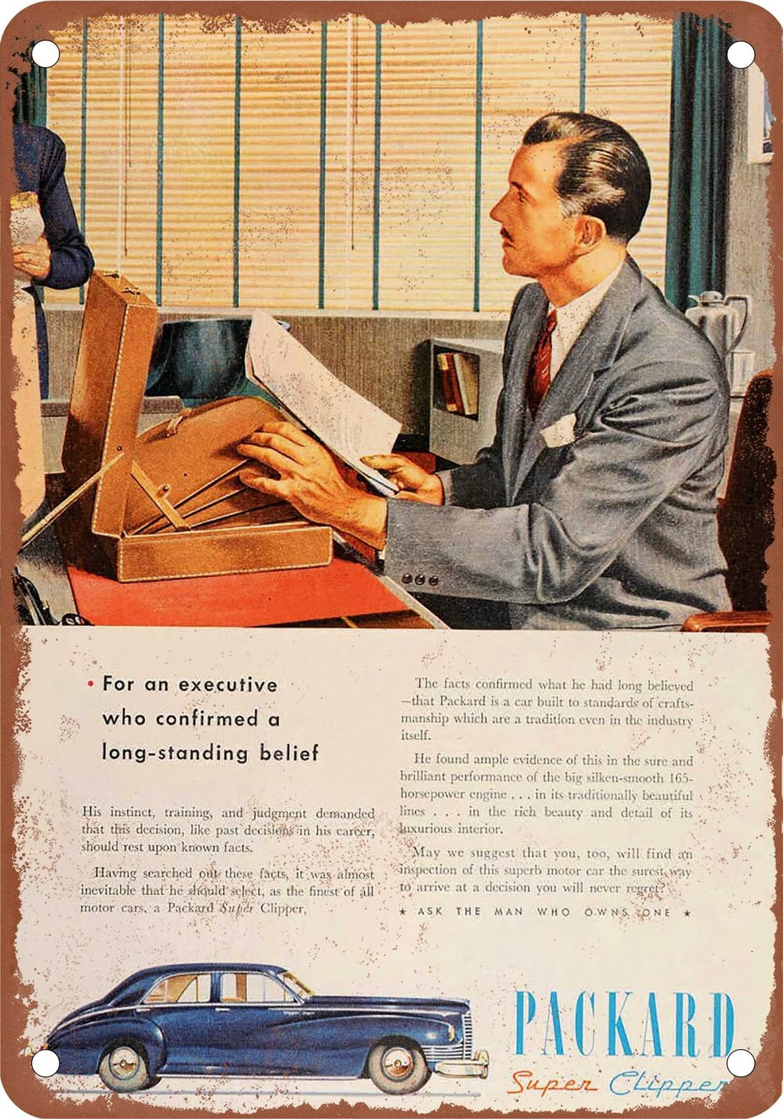 METAL SIGN - 1946 Packard Vintage Ad 07 - Old Retro Rusty Look home decor
