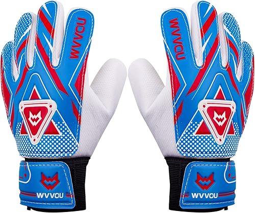Guantes de portero para niños y jóvenes, guantes de portero de fútbol con doble protección, guantes de fútbol antideslizantes, súper agarre