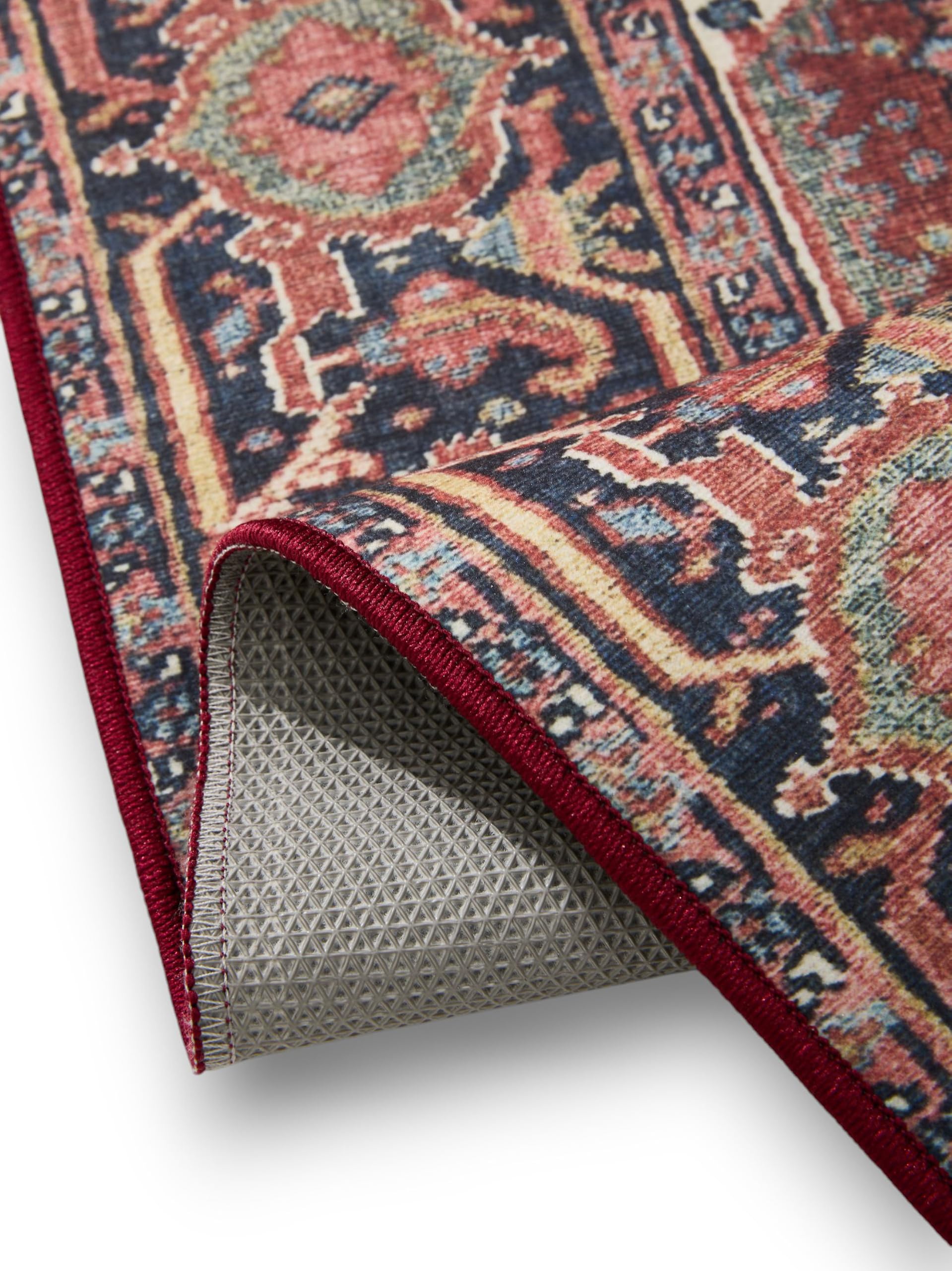 vloerkleed woonkamer vintage Gent - 160x160 cm Rond Rosa/Beige