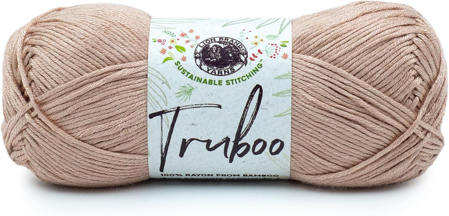 (1 Skein) Lion Brand Yarn Truboo Yarn, Tan 1 Pack TAN