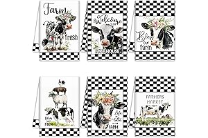 6 Pcs Cow Kitchen Towels Make Your Home Sweet Home
