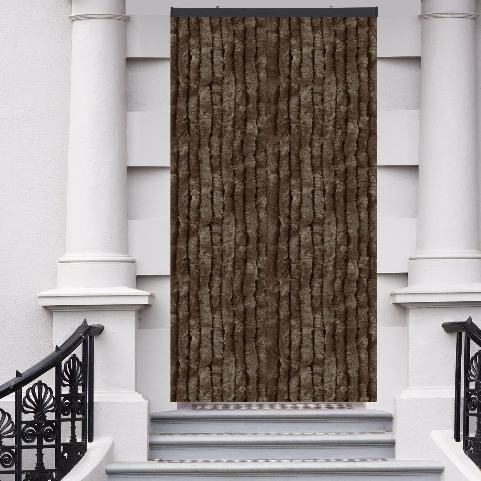 Arsvita - Tenda in ratina, 80 x 220 cm, protezione perfetta dagli insetti e dagli sguardi indiscreti per la porta del balcone e della terrazza, colore: marrone