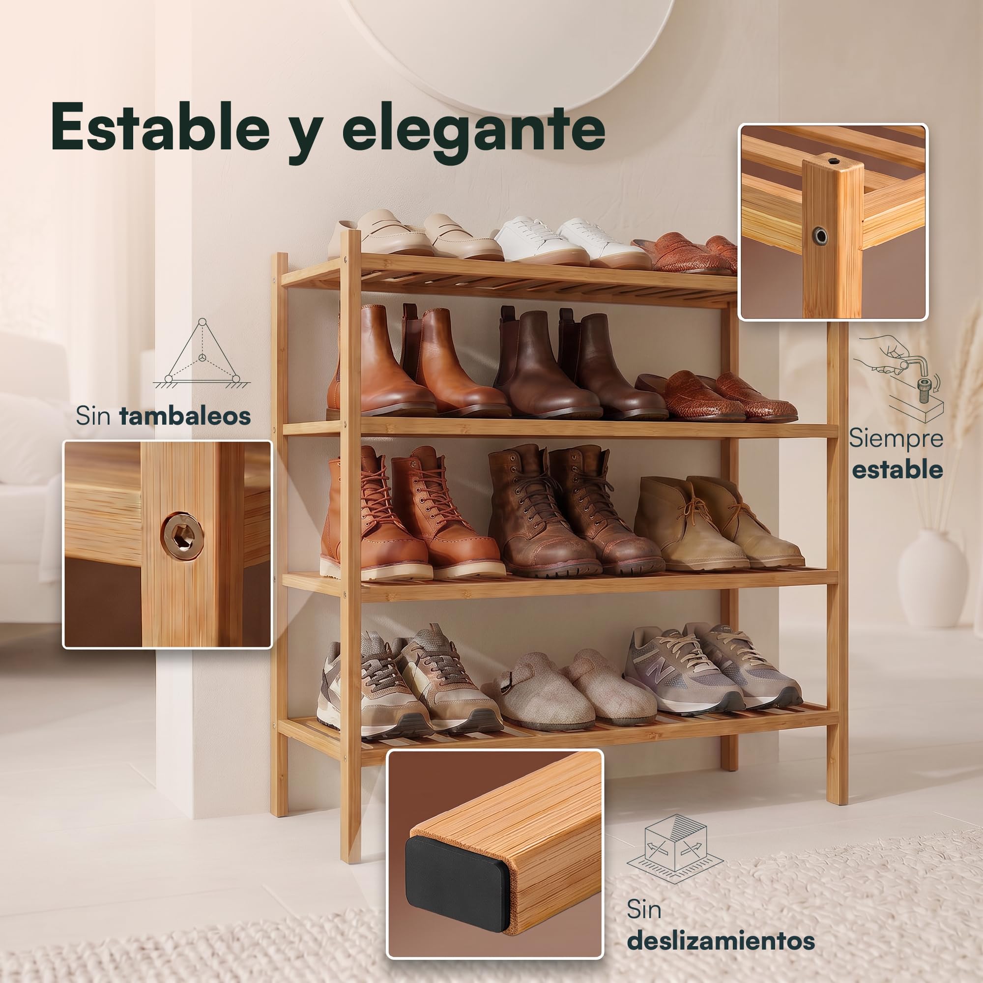Zapatero Entrada Recibidor - Zapatero Madera Apilable - Organizador Zapatos