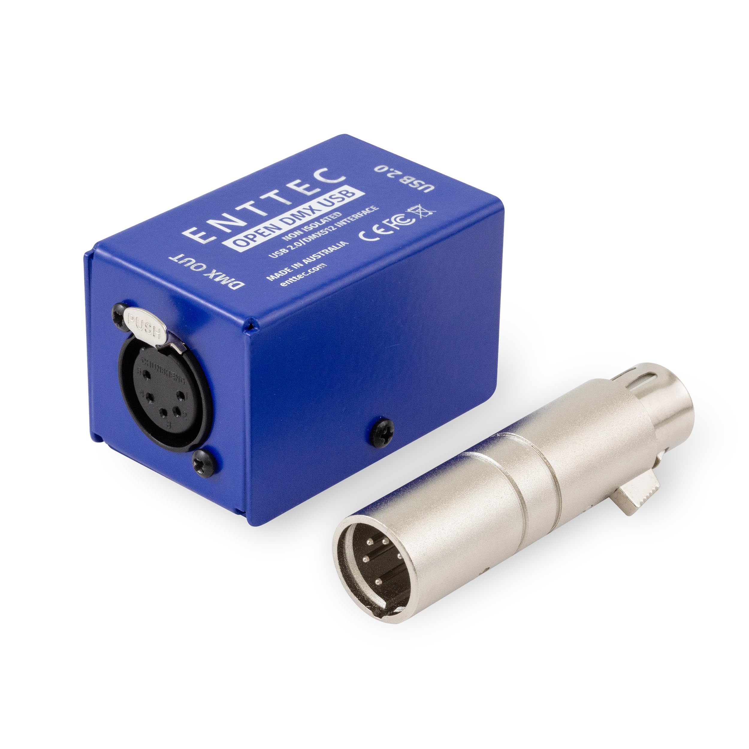 Enttec Open DMX USB Lighting Interface & SIRS-E 70029 5P Male to 3P Female Adapter (Bundle) - No Software Included - Open Source/Hardware Only/Entry Level Model for Beginners