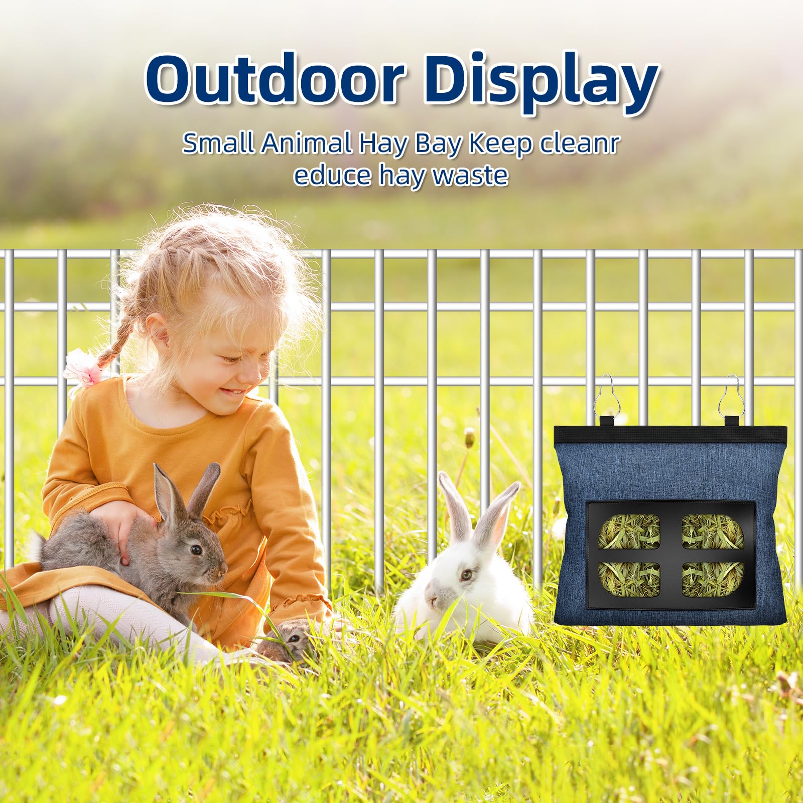 Rabbit Hay Feeder Bag Guinea Pig Hanging Hay Feeding Bag Storage Dispenser for Chinchilla Hamster Bunny Small Animal Pet - image 3