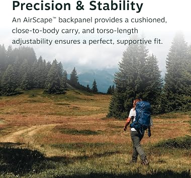 Osprey Kyte LT 45L Women's Backpacking Backpack - Lightweight Hiking & Camping Bag with Waterproof Raincover, Cascade Blue