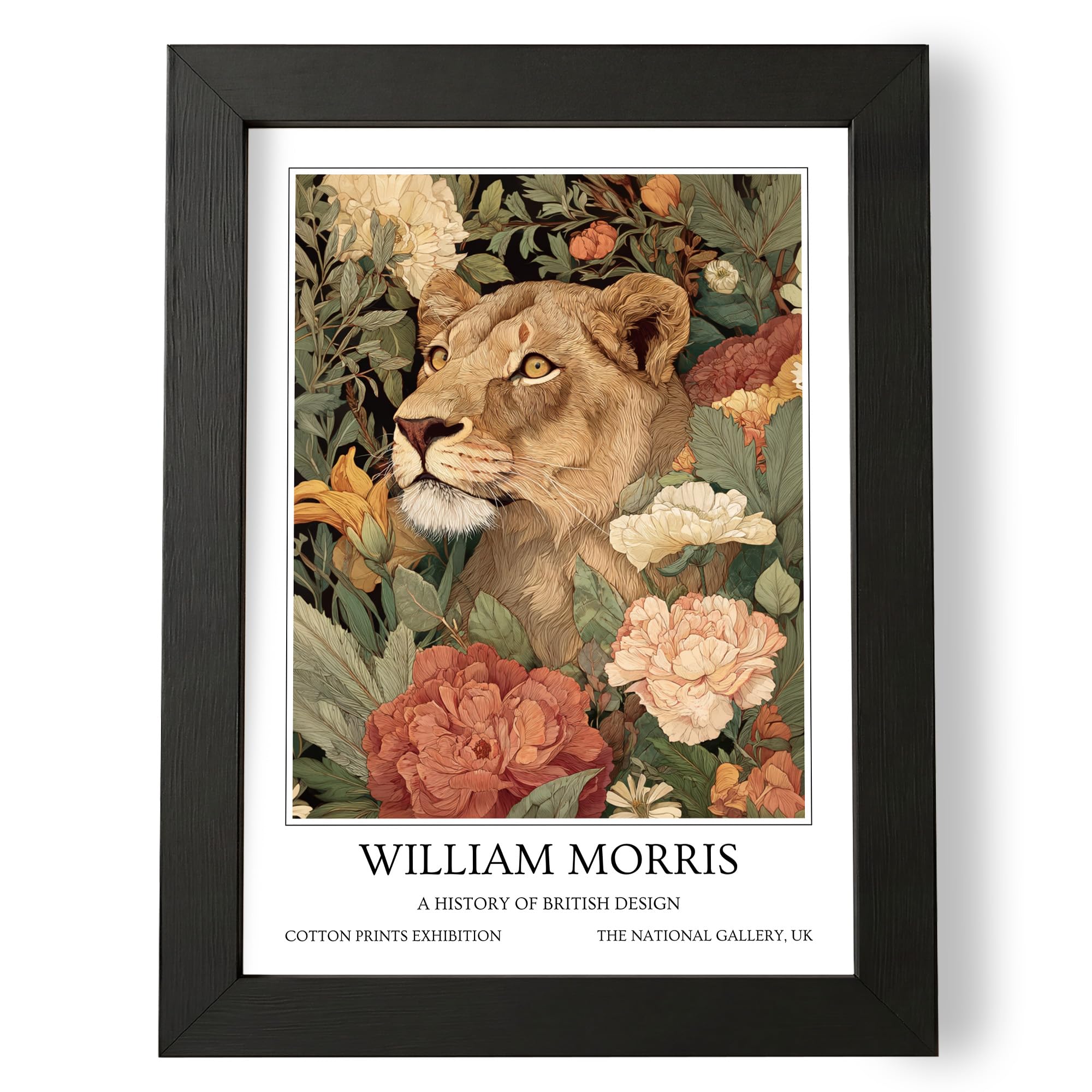 Fans Favourites William Morris - Vintage Art Noevua British Prints, Botanical Wall Art, A History of British Design Collection (Lion Female, A3, Unframed) — image 1