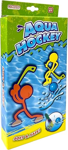 COMANSI - El juego Aqua Water incluye 1 pelota inflable + 2 paletas de hockey infladoras con aguja. Fácil y seguro de usar en exteriores e interiores