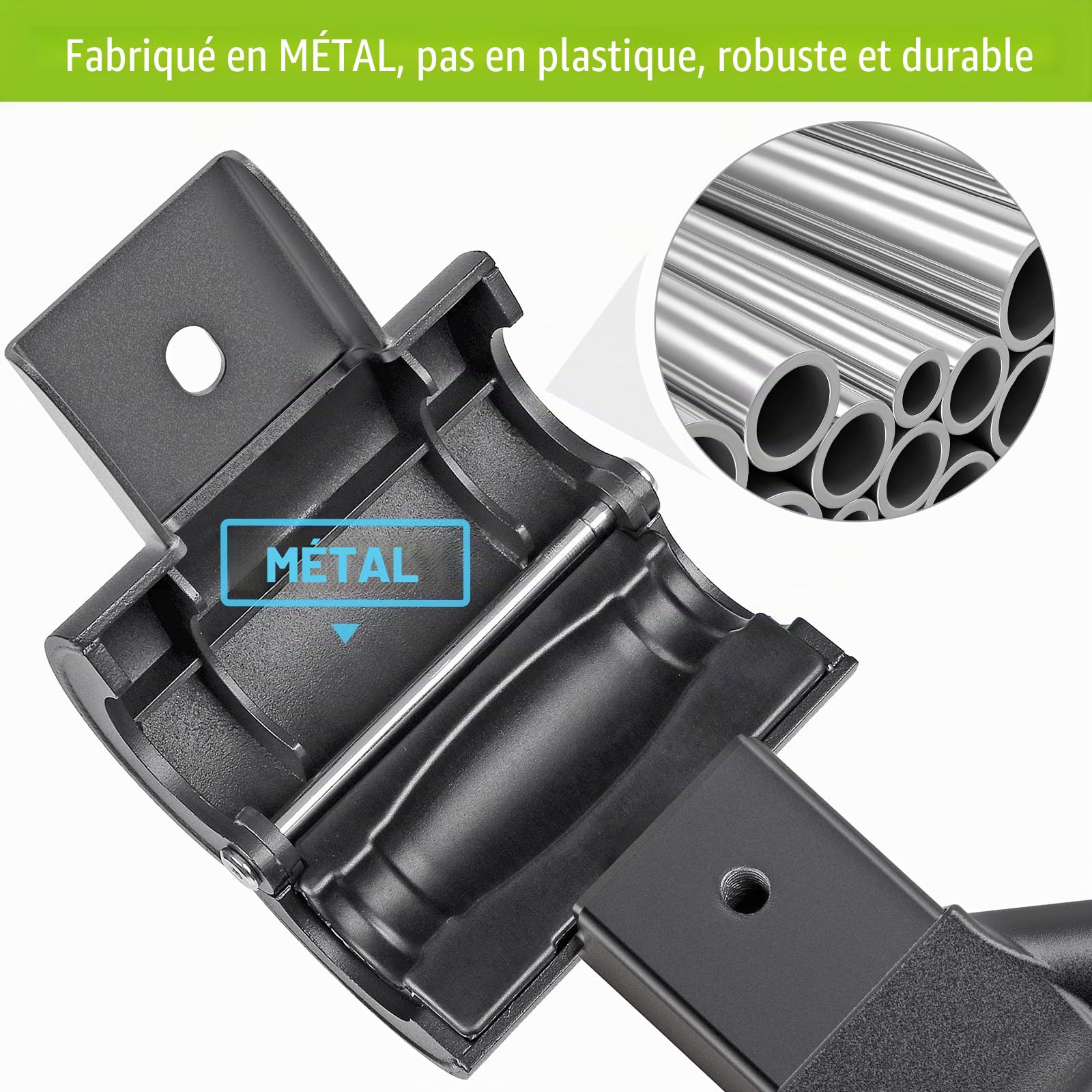 SELEWARE Haltère polyvalent en acier avec poignée convertisseur de kettlebell, poignée ergonomique antidérapante, installation rapide, s'adapte à la plupart des haltères jusqu'à 45,4 kg