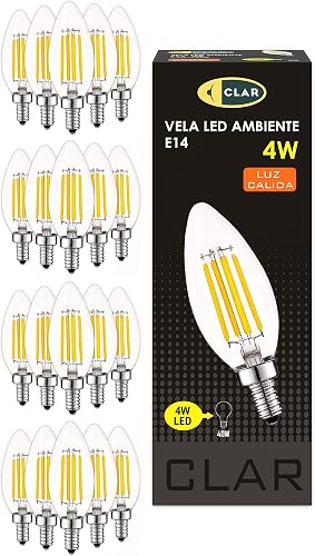 CLAR - Bombilla Decorativa, Bombilla Filamento LED, Casquillo Fino