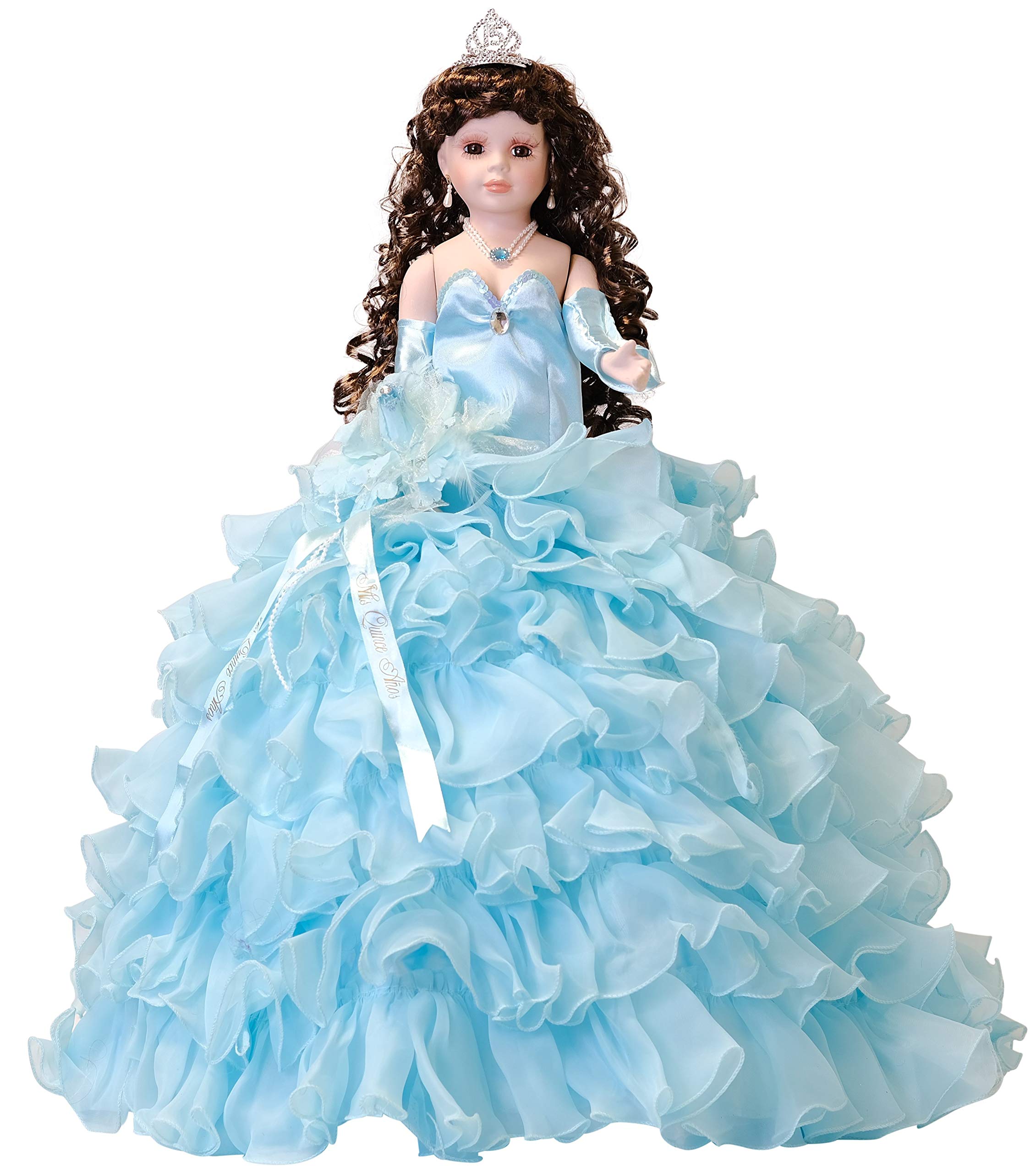 Buy Kinnex Collections by Amanda 28" Porcelain Quince Anos Quinceanera Umbrella Last Doll Muneca