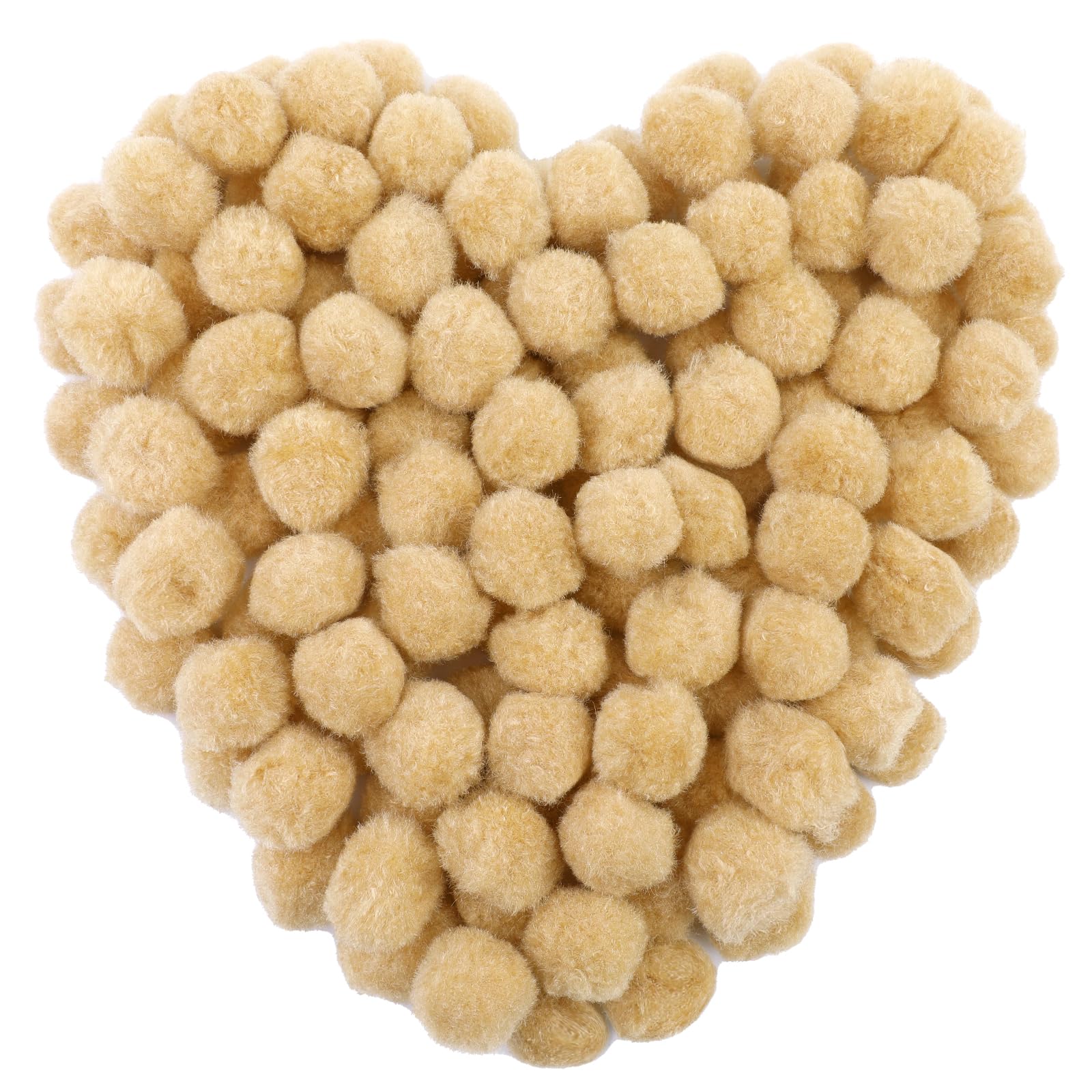 MORFEN 150 Pcs Pom Poms, 1 Inch Bright Beige Craft Pom Poms, Fuzzy Pompom Puff Balls, Small Pom Pom Balls for DIY Arts, Crafts Projects, Home Decorations