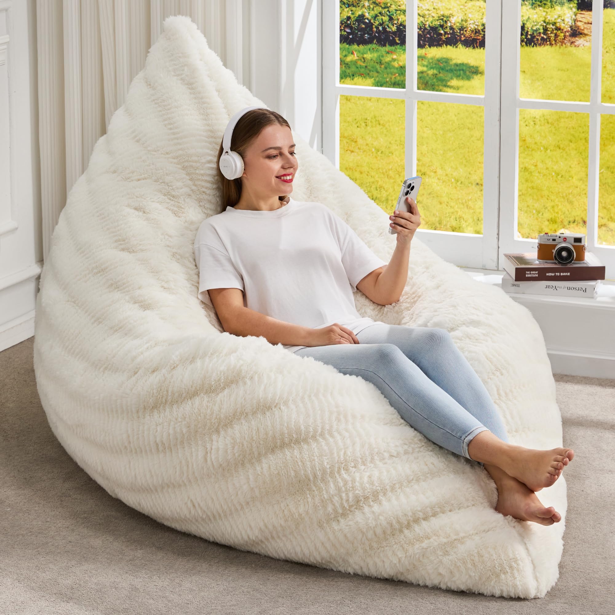Amazon.com: Hobestluk 3 in 1 Bean Bag Chair Giant Bean Bag Chairs