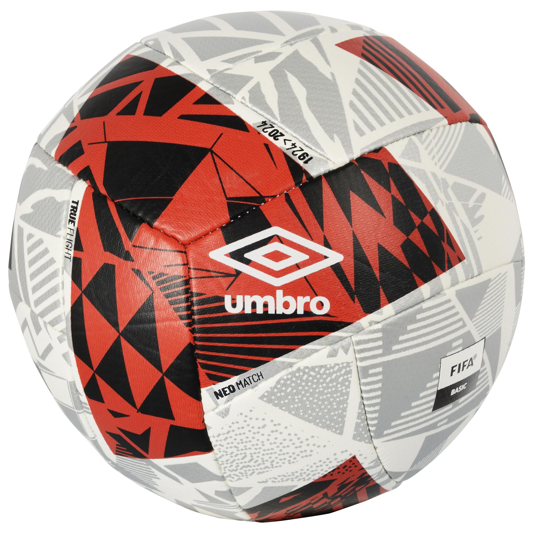 Umbro Neo Swerve Match FB Soccer Ball, Size 5, White/Red/Black
