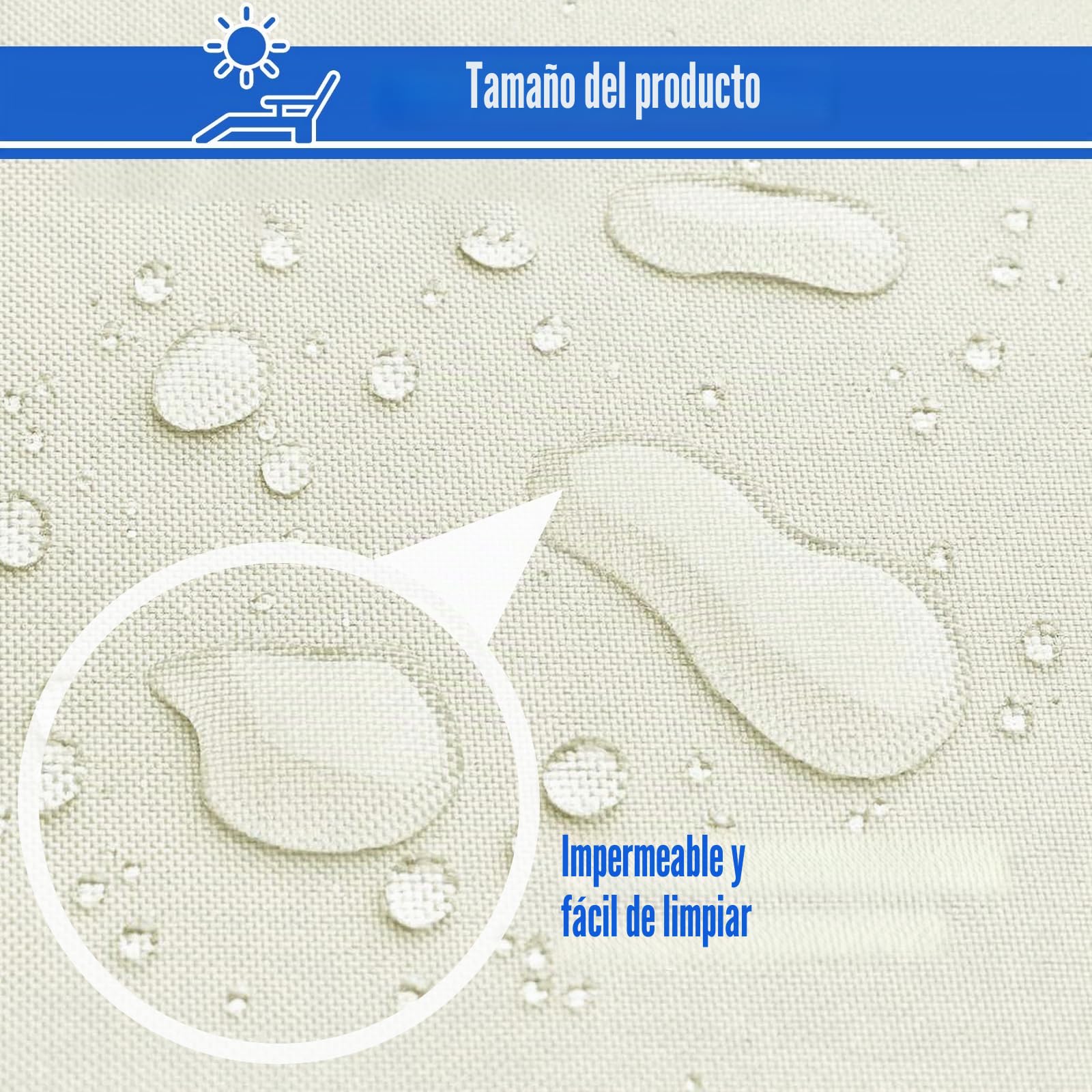 Funda para tumbona de jardín, impermeable, cubierta protectora, funda de 210D Oxford para muebles de jardín, funda de tejido protectora para tumbona, silla de sol, sillón de exterior