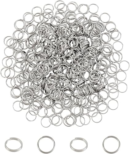 Miniatura 8 de UNICRAFTALE 20 anillos divididos de oro rosa con cierre de llavero de superficie lisa, aros de acero inoxidable divididos para el hogar, llaves de