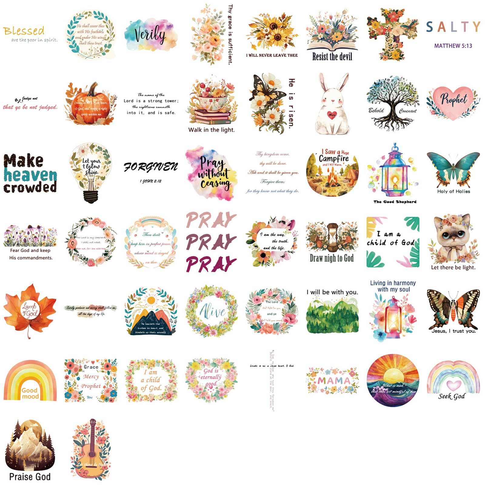 50Pcs Positive Affirmation PET Sticker Inspirational Quotes Sticker for Notebook Scrapbooking Water Bottle Phone Case Kids Safe Motivational