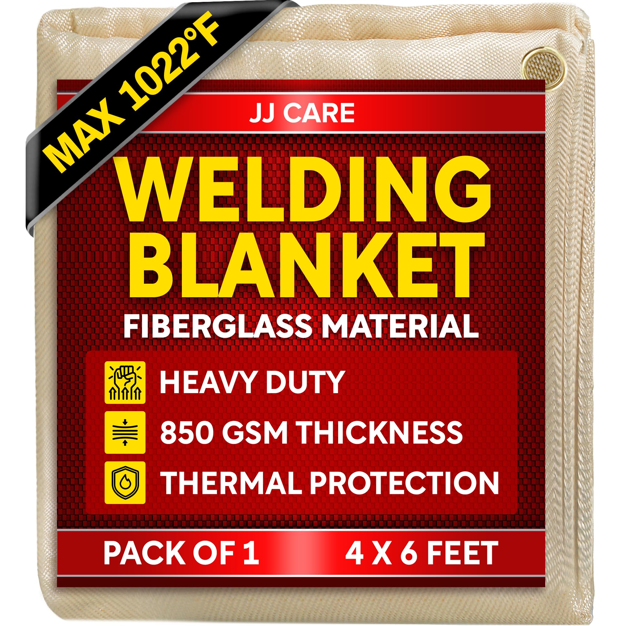 JJ Home Goods Robuste Schweißdecke, 1,2 x 1,8 m, Fiberglas-Schweißvorhang [850 g/m² dick] Schweißdecke, 6,2 m², Schweißvorhang für Industrie und Heimgebrauch