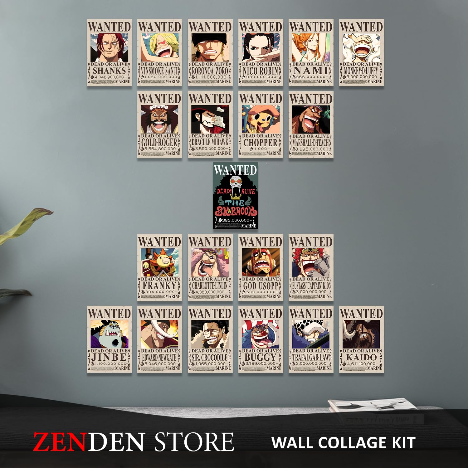 ZENDEN STORE 21PCS One Piece Wanted Posters Set – 4x6 Inch New