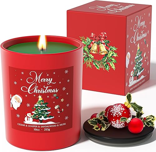 NORVENCE Velas de Navidad, Velas Perfumadas de 10 oz Regalos para Mujeres, Regalos de Feliz Navidad para Mujeres y Hombres
