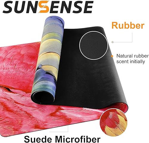 Miniatura 4 de Tapete de ejercicio grueso, gamuza ligera y goma natural, antideslizante, para entrenamiento en casa, tapete de pilates de 0.157 in de grosor con