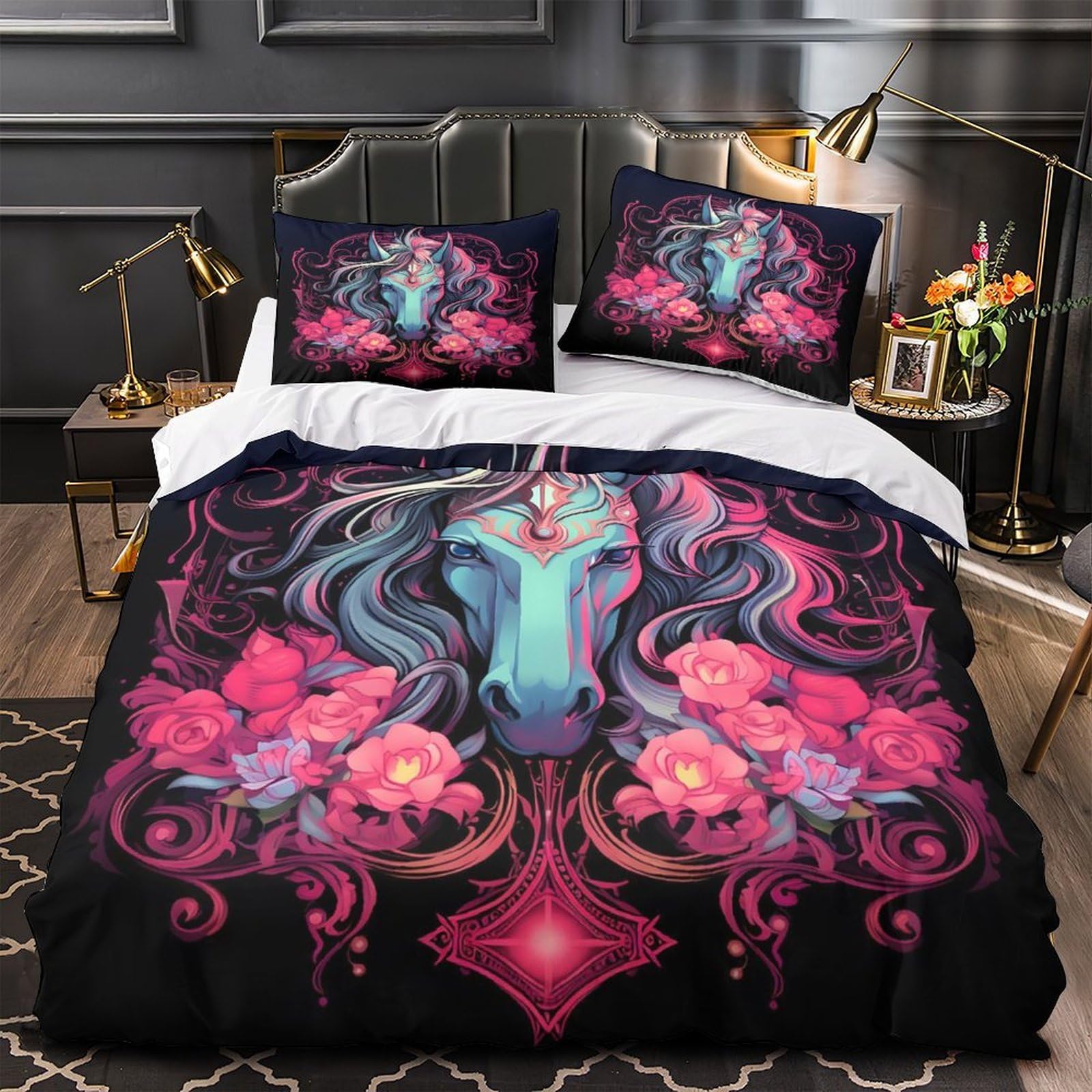 Housse de couette anti-allergie eucalyptus grand lit 260x220 en microfibre
