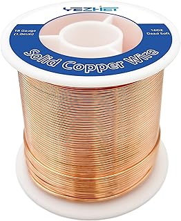 99.9% Solid Bare Copper Wire(18 Gauge(1.0MM), 213Ft), Dead Soft 1 Pound Spool Pure Copper Wire for Crafts, Jewelry Making, Electroculture Gardening