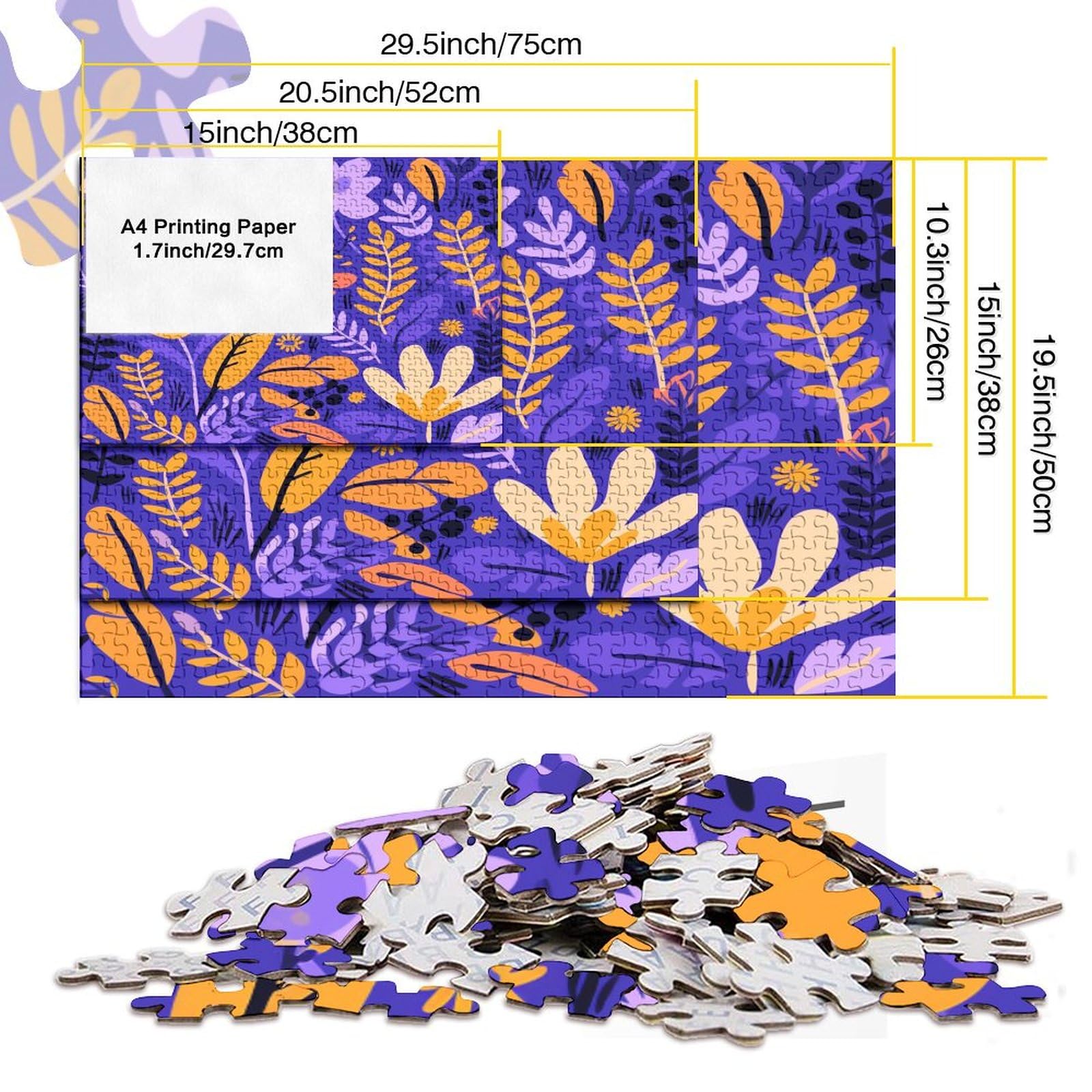 1000 Piece Jigsaw Puzzle For Adults - Rainbow Flower Art Puzzle, 27.5x19.6 Inch Finished Size, Family Activity