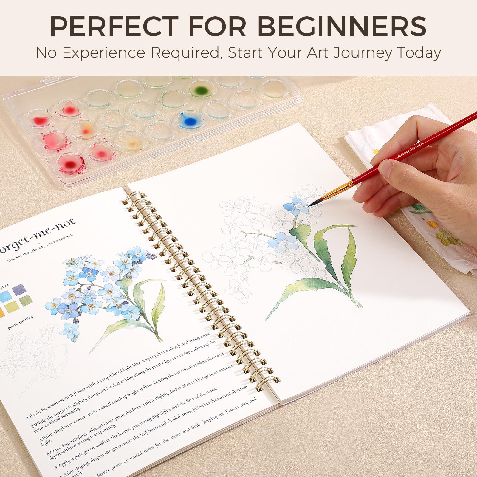 Watercolor Workbook for Beginners - SKYDUE -2