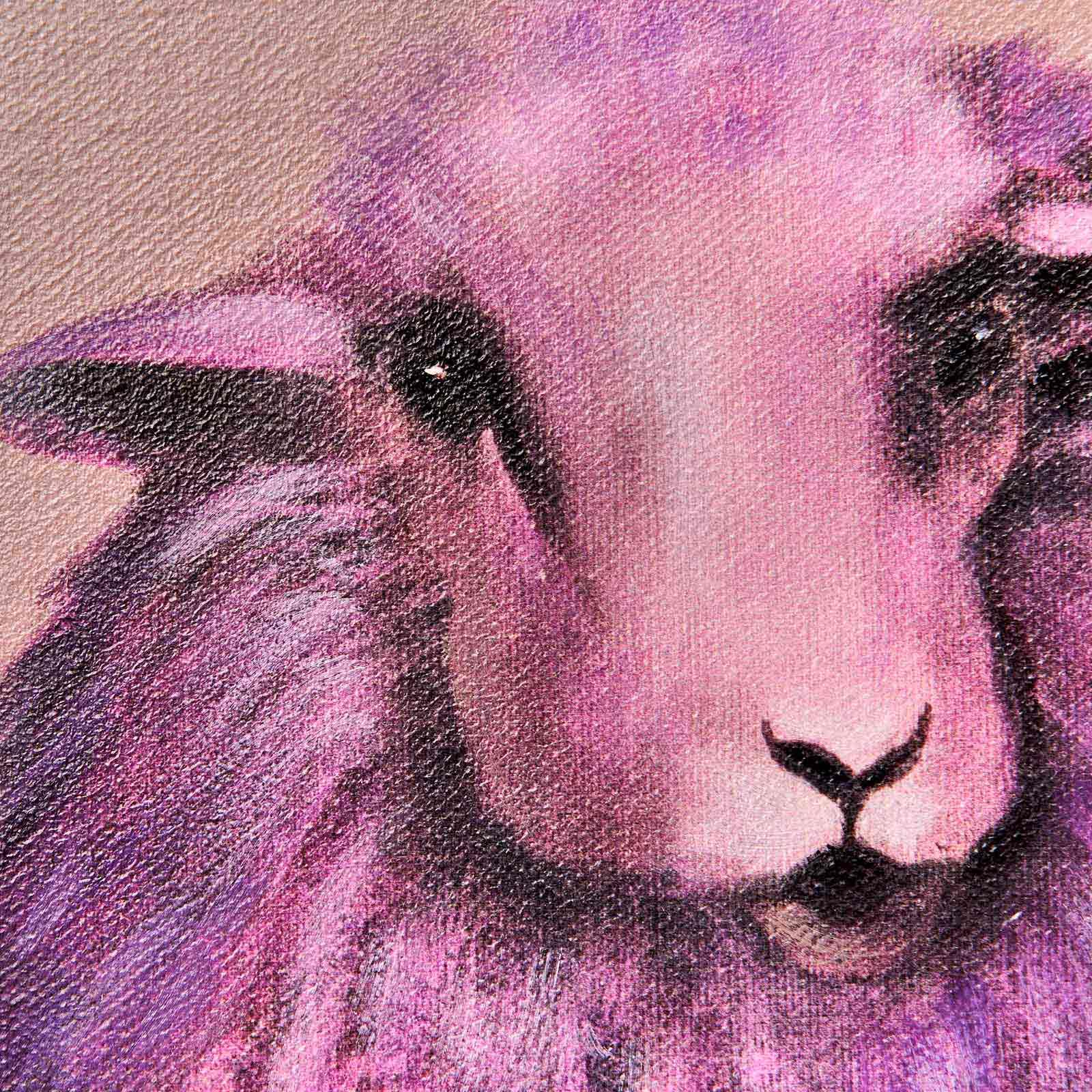 WERNS Gemälde Schaf Royal Sheep handgemaltes Schaf-Porträt königlicher Look Unikat Wandbild 80x100 cm