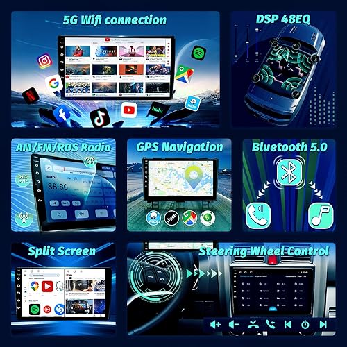 Miniatura 5 de Radio de coche de 8 núcleos para Honda CRV 2007-2011 con Carplay Android actualización automática de 9 pulgadas pantalla táctil Buletooth estéreo