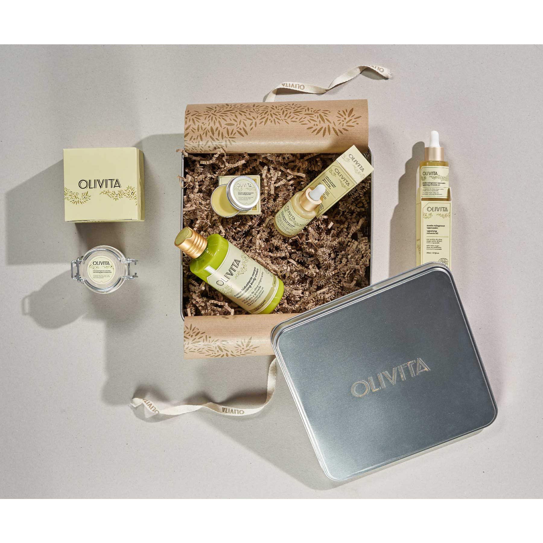 Olivita Zestaw do pielęgnacji Box nr 2 zestaw upominkowy Beauty Set do nawilżania i oczyszczania włosów i pielęgnacji ciała - kosmetyki ekologiczne - kosmetyki naturalne