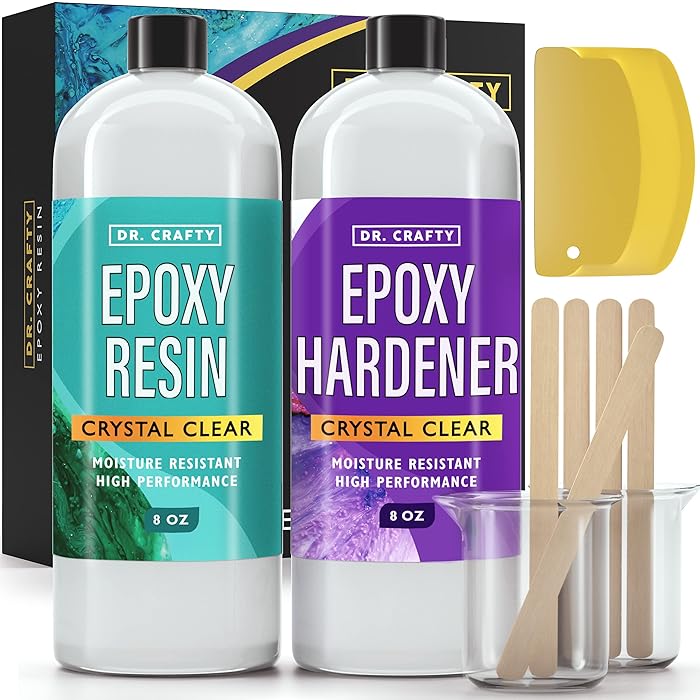 Buy DR. CRAFTY Clear Epoxy Resin 16oz Kit for Jewelry Making Crystal Clear Resin, Art Resin