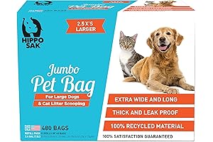 HIPPOSAK Dog Poop Bags,Extra Large Dog Waste Bags for Owner with Smaller Hands,480 Count