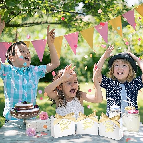 Miniatura 5 de DOYIDE Paquete de 60 bolsas de regalo de agradecimiento, bolsas de recuerdo de fiesta con cinta de lazo, pequeñas bolsas de regalo de papel con