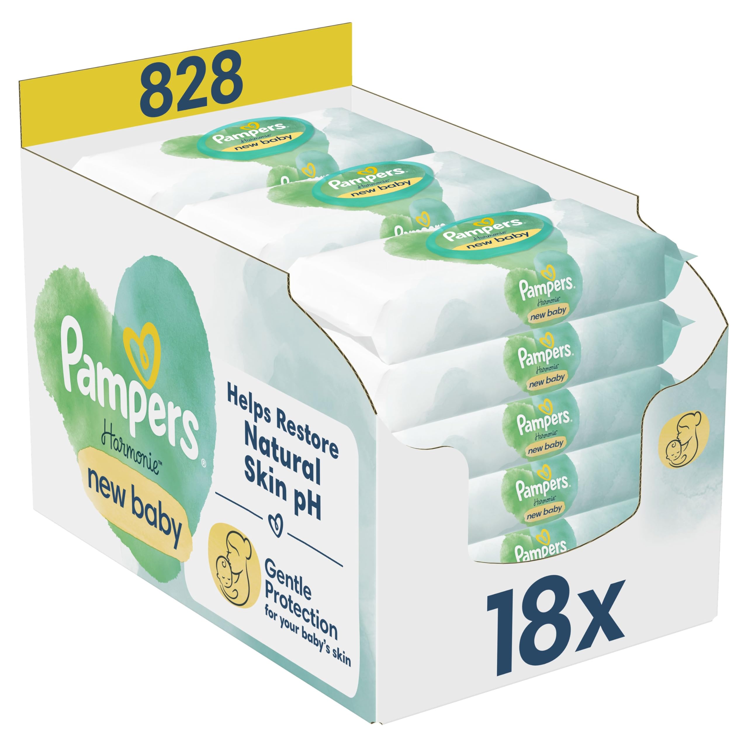 Pampers Harmonie Lingettes Humides Lot 18 Paquets 828 Lingettes