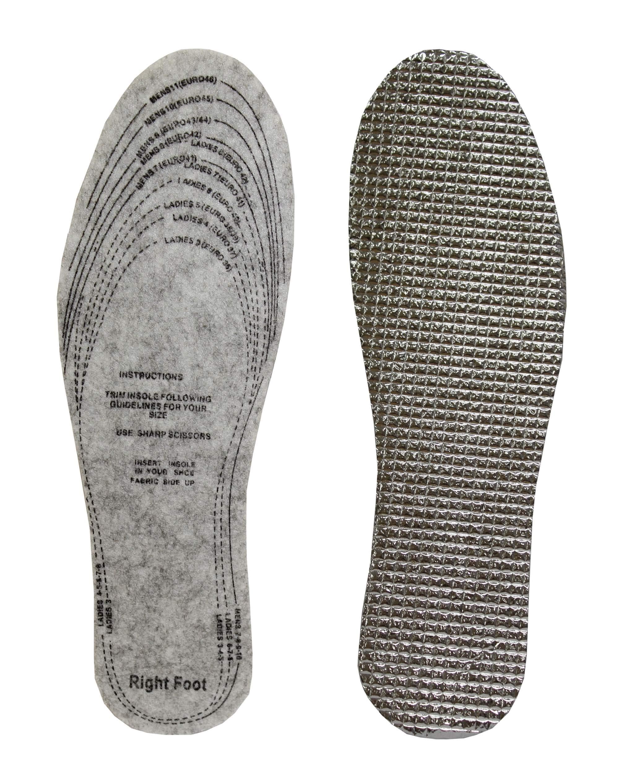 Foil Layer Winter Thermal Cut to fit Shoe Boot Insoles Shock Absorption One Pair