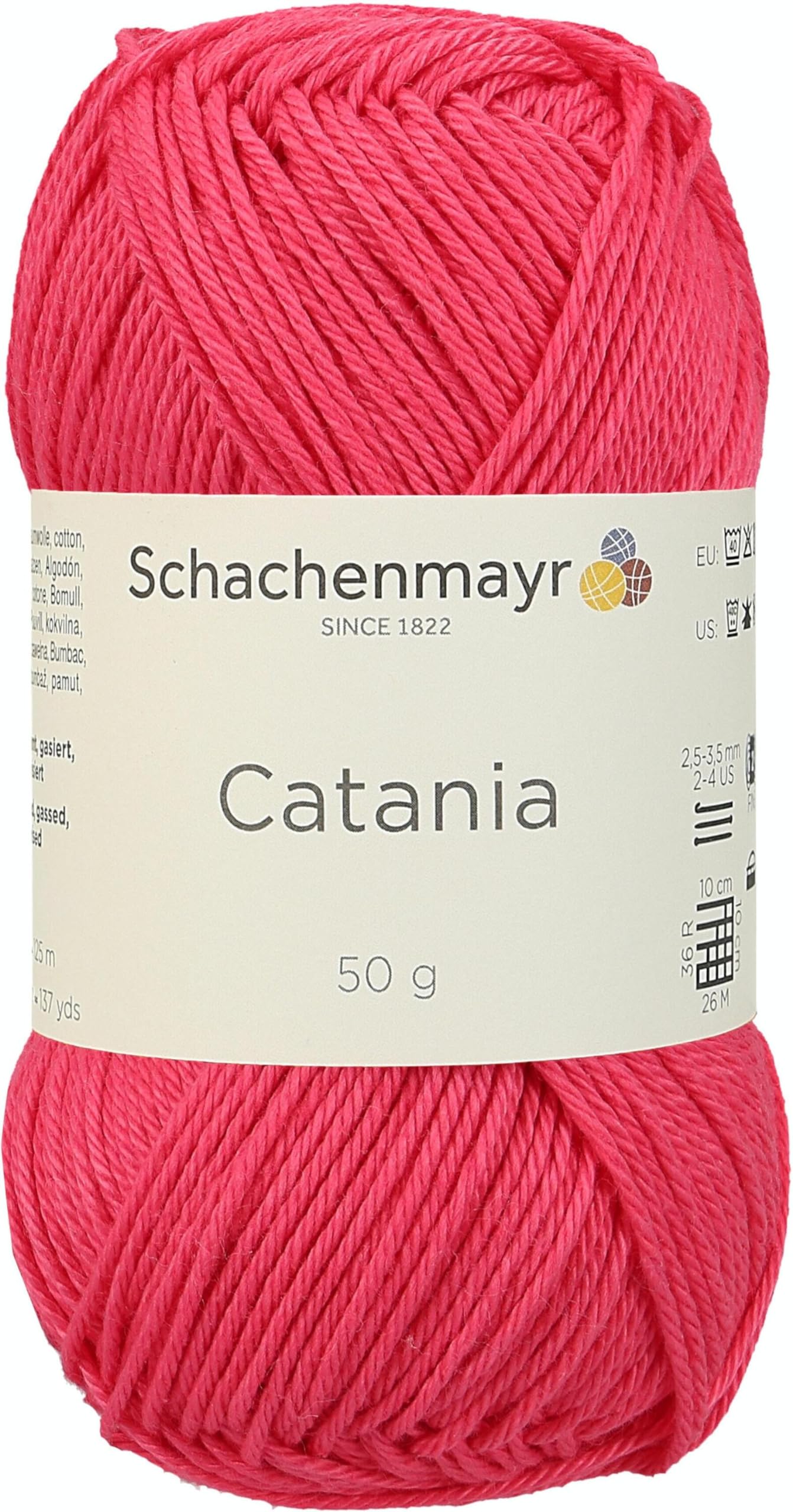 Schachenmayr Catania 9801210-00256 himbeer Handstrickgarn, Häkelgarn, Baumwolle